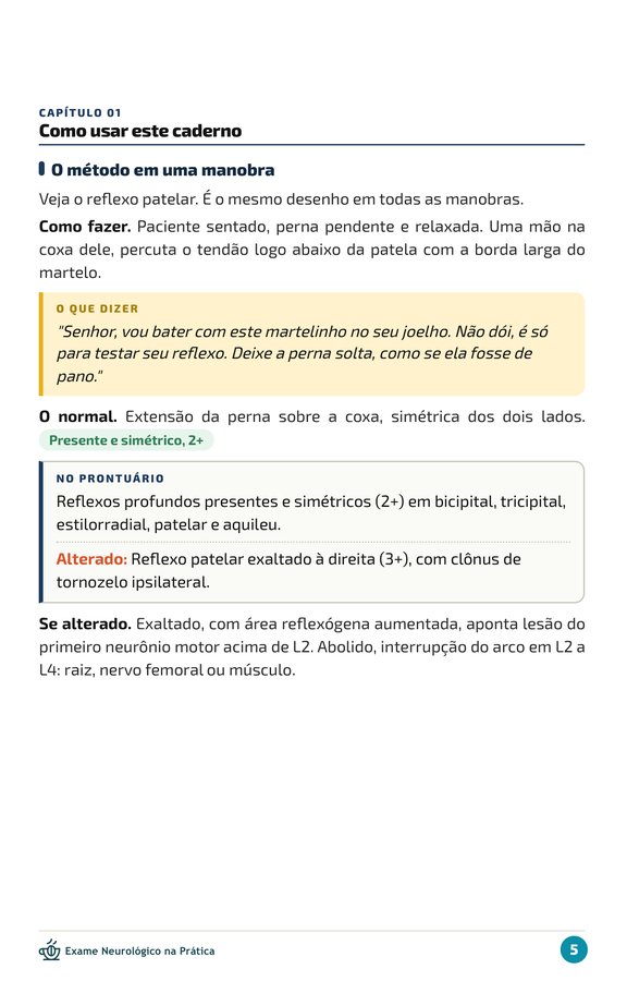 Página do método em uma manobra