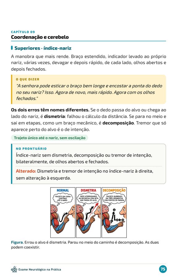 Página de coordenação e provas cerebelares
