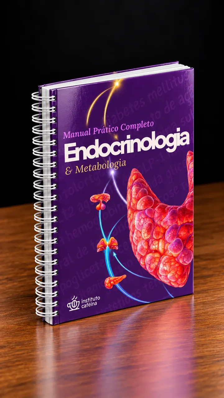 Livro em pé, em ângulo, mostrando a capa e a espiral branca
